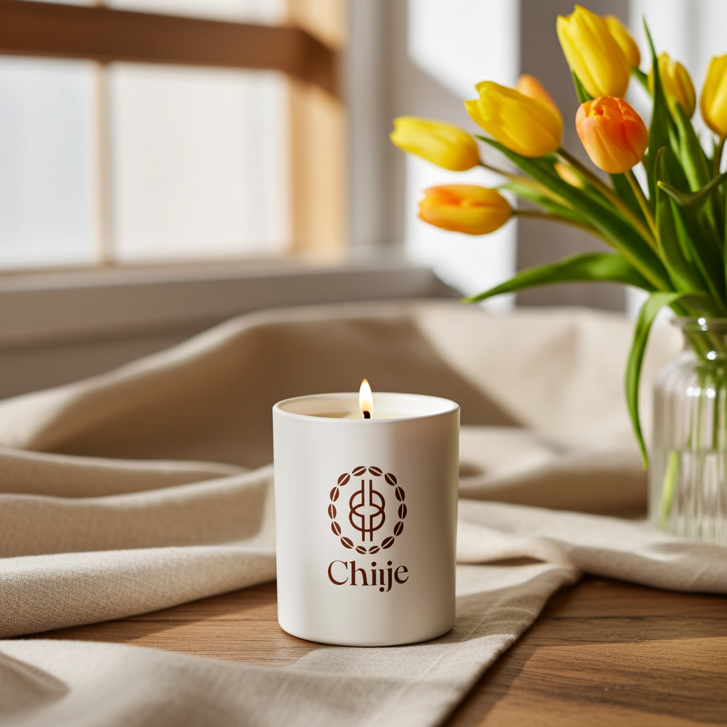 Chiije Cedar & Pine essence candle in a black vessel