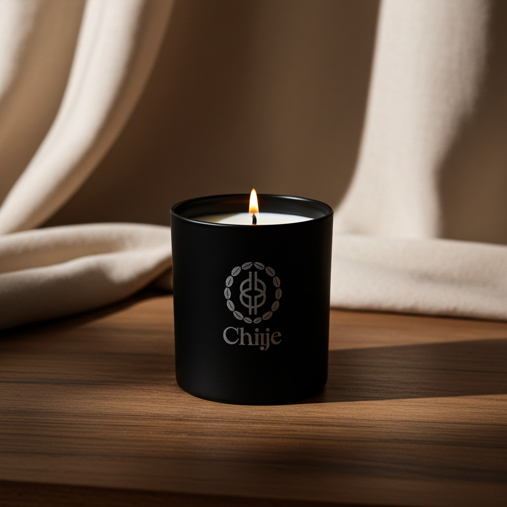 Echoes of Oud signature candle by Chiije, alternate angle